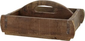 Box Grimaud z recyklovaného hnedého dreva s rukoväťou – 30*25*13 cm