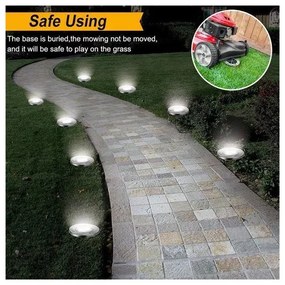 Zaparkorun Solárne záhradné LED svetlá - 8 LED - studená biela - 4 ks