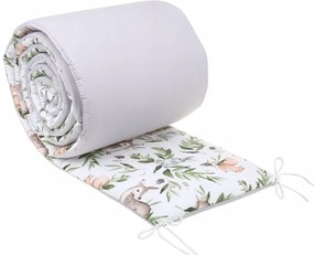 Ochranný mantinel do postieľky 180x30 cm BABYMAM PREMIUM - Zelená paseka/sivá