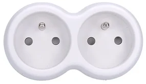 SOLIGHT Rozbočovač, 2x 10A, biela-šedá