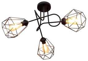 Prisadený luster KARO 3xE27/15W/230V čierna