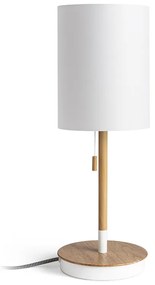 RENDL R14036 KEITH/RON stolná lampa, dekoratívne Polycotton biela/buk