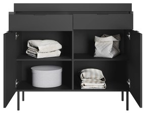 Komoda Sentia 105 cm s 2 zásuvkami - čierna / čierna