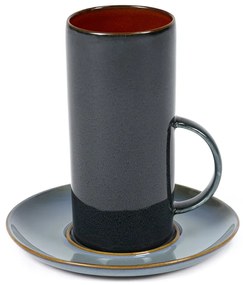 Šálka na čaj Terres De Rêves – červená/tmavomodrá