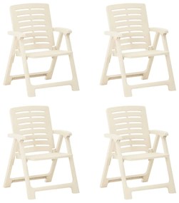 Záhradné stoličky 4 ks plastové biele