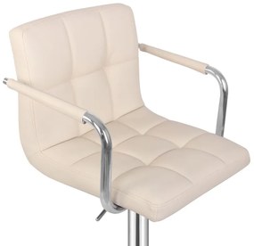 MIADOMODO Barová stolička 2ks, s lakťovými opierkami, béžová