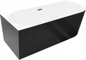 Mexen Silo voľne stojaca vaňa 170x80cm Ľavá Biela/Čierna Gunmetal