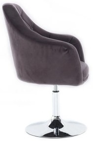 LuxuryForm DESIGN Kreslo ANDORA VELUR na striebornom tanieri - tmavo šedé