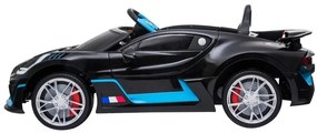 LEAN TOYS Elektrické autíčko Bugatti Divo Lakované - čierne - MOTOR 2x45W - BATÉRIA 12V7Ah 2023