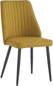Jedálenská stolička Vicenza, horčicovo žltá látka%
