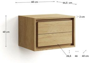 Hnedá závesná skrinka pod umývadlo z teakového dreva 60x40 cm Kenta – Kave Home