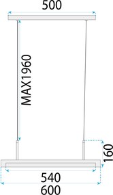 Toolight Toolight, LED stropné svietidlo 60cm + diaľkové ovládanie APP1530-CP, čierna-hnedá, OSW-05660