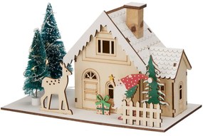 Vianočná LED dekorácia Zimný domček, 20x10x12,5 cm, dekor 2