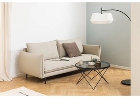 Čierny konferenčný stolík so sklenenou doskou ø 80 cm Cuxton – Actona