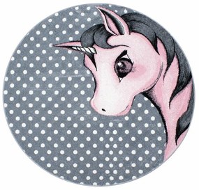 Ayyildiz, Kusový koberec Kids 590 pink kruh, 120x120 (priemer) kruh, ružová, detská izba