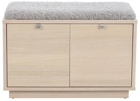 Skrinka na topánky v dekore duba s lavicou v šedo-prírodnej farbe Confetti – Rowico