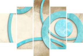 Obraz - Modré kruhy na Aquarel (150x105 cm)