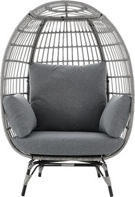 Záhradné kreslo vajíčko Avenberg ZAIRA, sivá