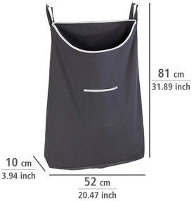Sivý závesný kôš na bielizeň Wenko Door Laundry, 65 l