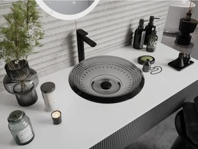 Mexen Heba, sklenené umývadlo na dosku 45 x 45 cm, čierna, 24064570