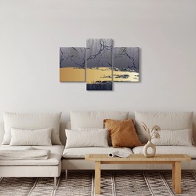Obraz - Modrá a zlatá abstrakcia N⁰1 (90x60 cm)