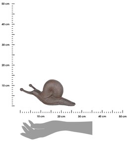 Záhradná liatinová figúrka Snail, 12,5x32 cm, hnedá