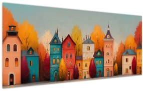 Obraz - Jesenná dedina (120x50 cm)