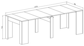 JEDÁLENSKY STÔL AZURO 50 - 238 cm BIELY ROZKLADACÍ