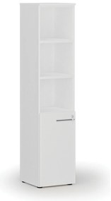 Kombinovaná kancelárska skriňa PRIMO WHITE, dvere na 2 poschodia, 400 x 420 x 1781 mm, biela