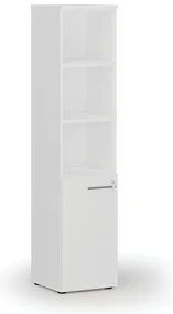 Kombinovaná kancelárska skriňa PRIMO WHITE, dvere na 2 poschodia, 400 x 420 x 1781 mm, biela