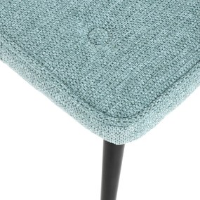 Relaxačné kreslo ušiak s taburetom ROYAL II — kov, látka, modrá