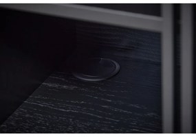 Čierna nízka komoda v dekore duba 188x75 cm Ende - Woodman