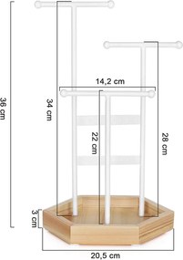 SONGMICS Stojan na šperky 3T biely