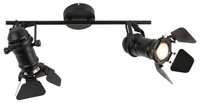 Inteligentný reflektor čierny Vrátane WiFi GU10 2-svetlá s klapkami - Movie
