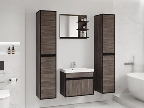 Kúpelňový nábytok Garmuzo XL, Farby: wotan / wotan + biely lesk, Sifón: so sifónom, Umývadlová batéria: Maro Blo 020M