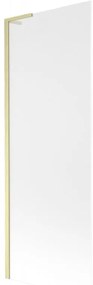 Mexen Next L, 1-krídlová vaňová zástena 70 x 150 cm, 6mm sklo námraza, zlatý matný profil, 895-070-000-03-30-55