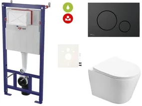 Cenovo zvýhodnený závesný WC set SAT do ľahkých stien / predstenová montáž + WC SAT Infinitio SIKOSSIN68K