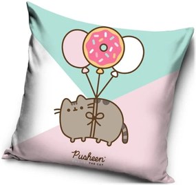 Dekoračný vankúš Mačička Pusheen - motív Kurz lietania - 40 x 40 cm