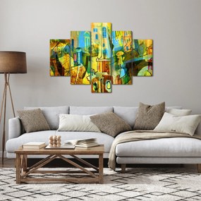 Obraz - Architektúra, kubistická abstrakcia (150x105 cm)