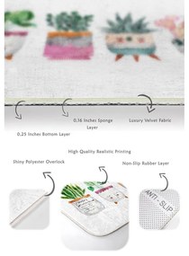 Biele zamatové kúpeľňové predložky v súprave 2 ks 60x100 cm Succulent – Mila Home