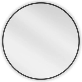 Mexen Loft, okrúhle kúpeľňové zrkadlo 65 cm, farba rámu čierna matná, 9850-065-065-000-70