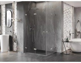 Mexen Lunar-F Duo, skladací sprchový kút 95 x 85 cm, 6mm číre sklo, oceľový profil, 836-095L-085P-97-00