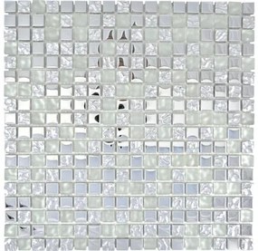 Sklenená mozaika XCM M600 30x30 cm strieborná