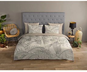 Béžové bavlnené obliečky na jednolôžko/predĺžené 140x220 cm Sym – Good Morning