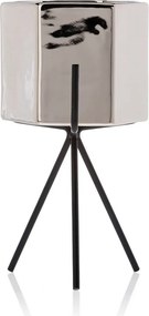 KERAMICKÝ KVETINÁČ SO STOJANOM SASHI SADA 3KS 20X9,5 CM+18X10 CM+16X9,5 CM STRIEBORNÁ