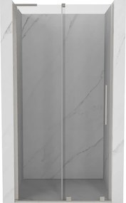 Mexen Velar L, posuvné sprchové dvere do otvoru 120 cm, 8mm číre sklo, brúsená oceľ, 871-120-003-01-97