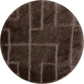 Kúpeľňový koberček SUPREME LINES línie, hnedý kruh