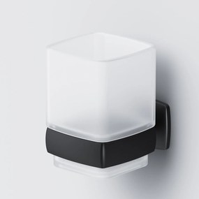 Sklenený pohár na zubné kefky AM.PM Gem AGA34322 nástenný, čierny