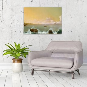 Sklenený obraz - Martin Johnson Heade, Rio de Janeiro Bay, reprodukcia (70x50 cm)