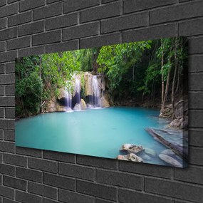 Obraz na plátne Vodopád les jazero príroda 125x50 cm
